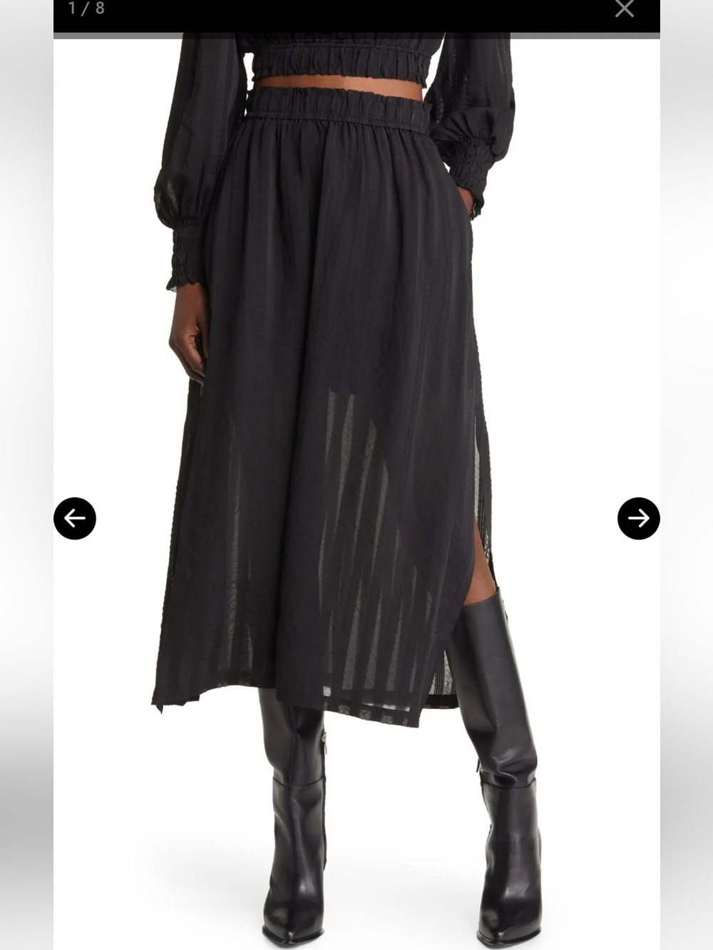 AllSaints Black Midi Skirt size 0